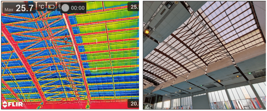 Etude thermographie d'une toiture - Danpalon - mesure des performances thermiques