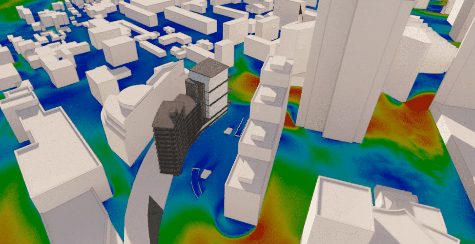 Simulation CFD du vent à La Défense